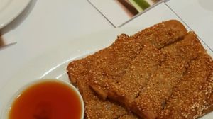 sesame toast at Loving Hut in North London