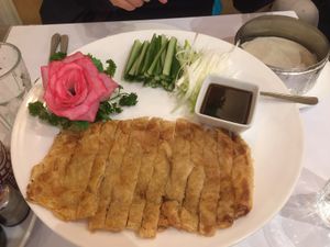 Crispy duck at Loving Hut in North London