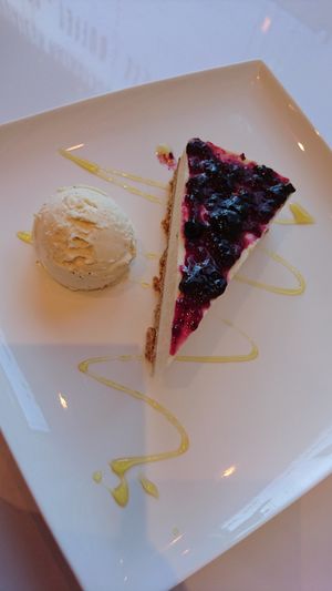 Vegan Lemon Cheesecake at Loving Hut in North London