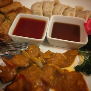 Mixed starters  at Loving Hut in North London