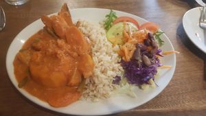 Sweet potato and aubergine African at Riverside Vegetaria in Kingston Upon Thames