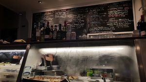 The counter at The Whole Meal Cafe in South West London