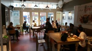 The cafe area at Whole Foods Market - Clapham Junction in South West London