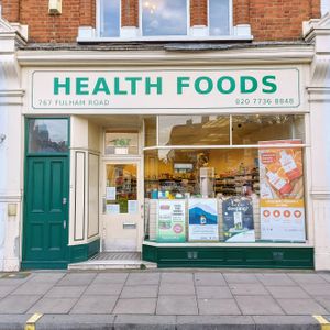 Health Foods shop front at Health Foods in South West London