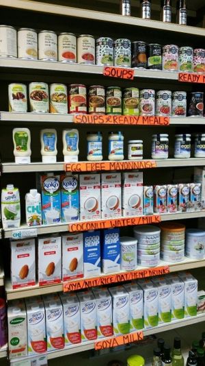 Soups, ready meals, vegan mayo at The Health Store in South West London