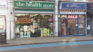 From across the road at The Health Store in South West London