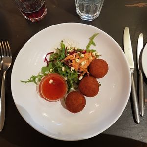 Basil and cashew cheese croquettes at Manna London Restaurant - Maybe closed in North West London