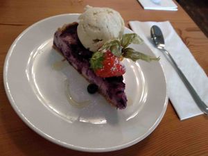Blackberry Cheesecake with Ice Cream at Manna Cuisine at Manna London Restaurant - Maybe closed in North West London