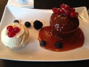 toffee pudding with ice cream! at Manna London Restaurant - Maybe closed in North West London