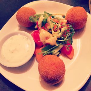 basil cashew cheese croquettes at Manna London Restaurant - Maybe closed in North West London