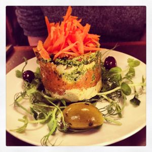 raw lasagne starter at Manna London Restaurant - Maybe closed in North West London