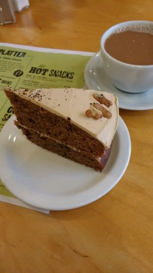 coffee walnut cake  at Earth Cafe in Manchester