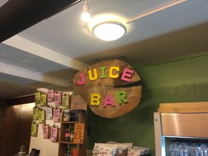 Delicious fresh juices at Earth Cafe in Manchester