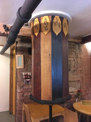 Time for Prayers ;-) at Earth Cafe in Manchester