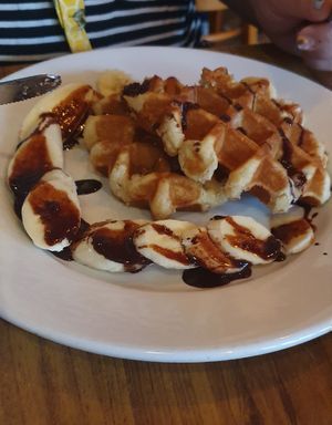 Banana waffles at Fuel in Manchester
