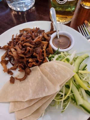 Crispy king oyster pankakes at Greens in Manchester