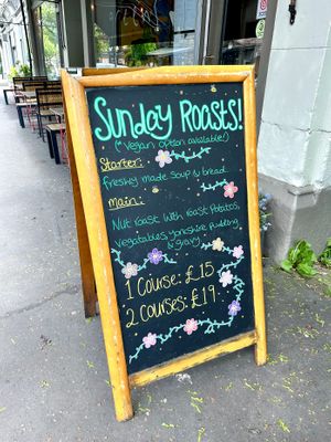 Outdoor sign   at Greens in Manchester