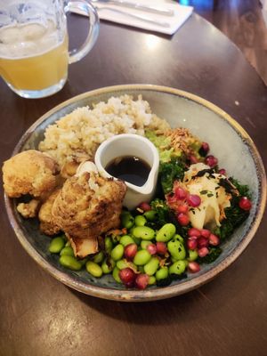 Poke bowl at Greens in Manchester