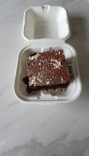 Chocolate gateau at The 8th Day in Manchester