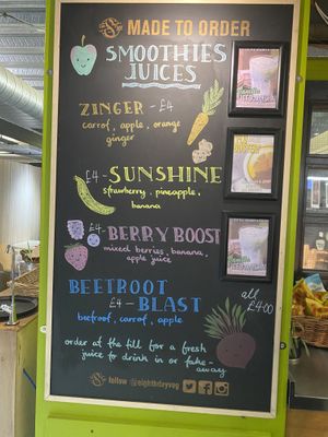 Juice menu   at The 8th Day in Manchester