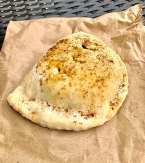 Tofu and mushroom calzone  at The 8th Day in Manchester