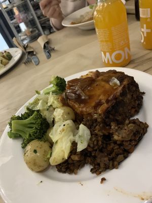 Lentil cottage pie  at The 8th Day in Manchester