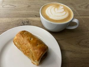 Latte & Mushroom sos roll from the deli at The 8th Day in Manchester