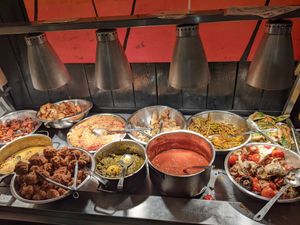 Hot buffet at Hitchcock's Vegetarian Restaurant in Hull