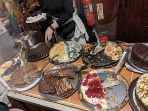 Desserts (all vegetarian, some vegan) at Hitchcock's Vegetarian Restaurant in Hull