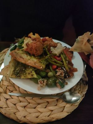 Lebanese Buffet food at Hitchcock's Vegetarian Restaurant in Hull