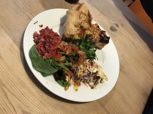 Veggie quiche and salad  at The Zoo in Hull