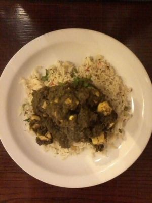 Saag Paneer at Hansa's Restaurant in Leeds