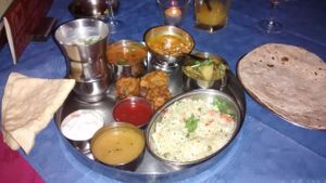 Vegan thali at Hansa's Restaurant in Leeds