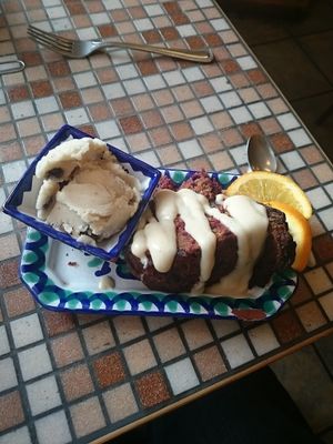 Amazing cake and icecream dessert. at El Piano in York