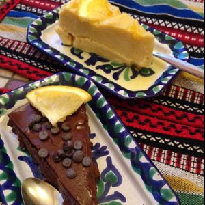 Citrus cheesecake and Chocolate mousse pie at El Piano in York