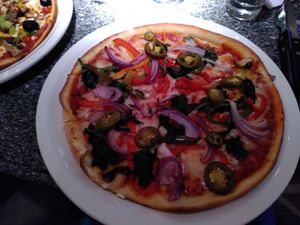Rain Forest vegan pizza at Zeffirellis in Ambleside