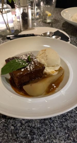 Sticky toffee pudding (vegan)  at Zeffirellis in Ambleside