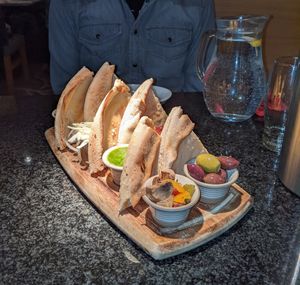 Vegan mega mezze starter at Zeffirellis in Ambleside