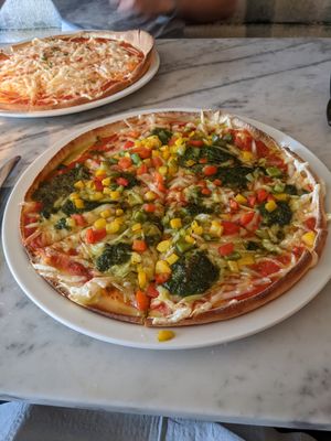 Their vegan margarita with pesto and peppers at Zeffirellis in Ambleside