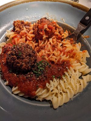 Nutballs and gf pasta. at Zeffirellis in Ambleside