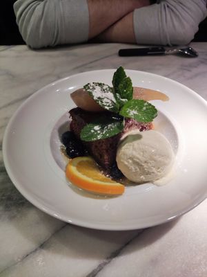 Sticky toffee pear pudding at Zeffirellis in Ambleside