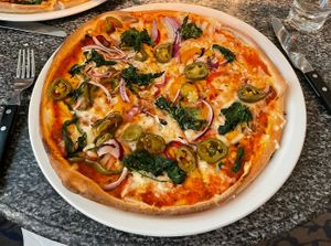 Rain forest pizza  at Zeffirellis in Ambleside