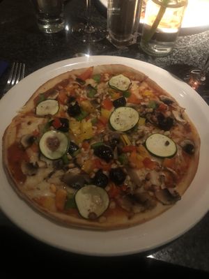 Big One pizza without aubergines or capers  at Zeffirellis in Ambleside