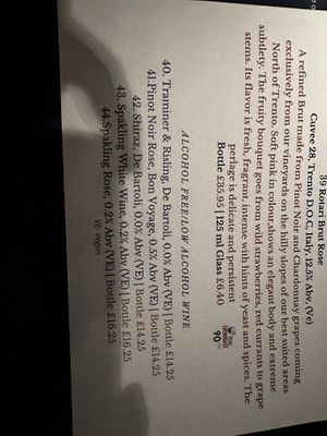 Alcohol free menu  at Zeffirellis in Ambleside