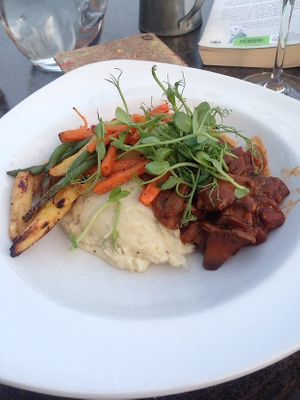 Vegan mushroom bourgiugnon at Zeffirellis in Ambleside