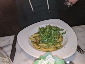 Vegan pasta alla genovese at Zeffirellis in Ambleside
