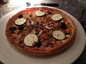 vegan pizza at Zeffirellis in Ambleside