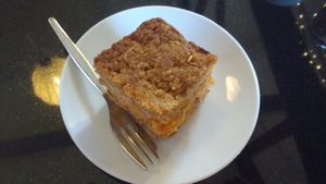 Apricot and banana slice at The Whale Tail Cafe in Lancaster