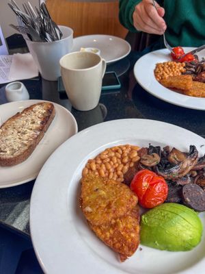 Vegan breakie with toast  at The Whale Tail Cafe in Lancaster