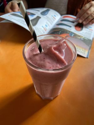 Vegan strawberry milkshake ❤️ at The Egg Cafe in Liverpool